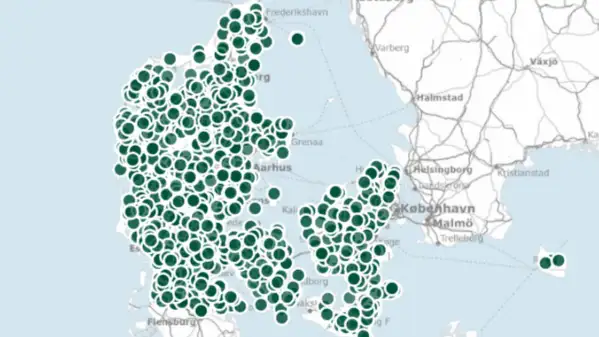 Kort over projekter i Danmark